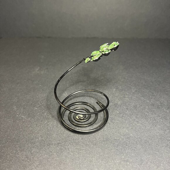 Avon Green Jewel Daisy Flower Swirled Wired Tealight Candle Holder 3.25" - Picture 3 of 6